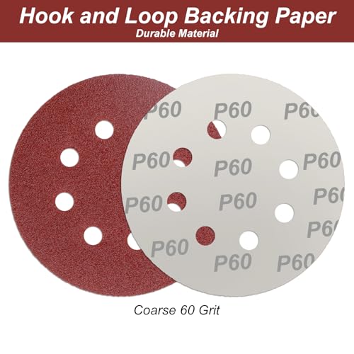 30 Pack 5" Orbital Sander Sanding Discs, 60 Grit