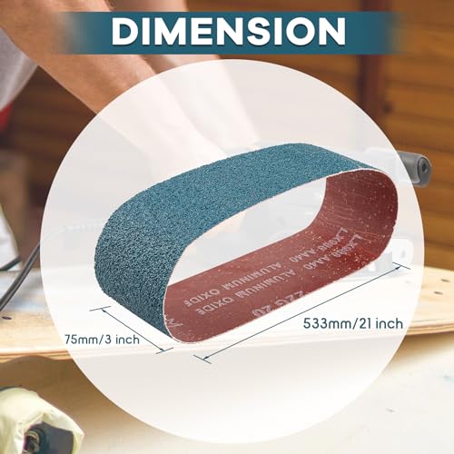 20-Pack Zirconia Sanding Belts Kit for Belt Sander