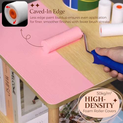 20pcs Small Paint Roller Kit, PinStone 4 inch 2 inch Mini Paint Roller Brush Kit with Foam Microfiber Covers & Heavy-Duty Paint Tray, Home House Painting Roller for Walls, Cabinet, Touch-ups Supplies