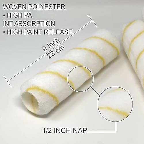 Allgala 12-Piece 9 Inch Shedless Paint Roller Covers - TH10304