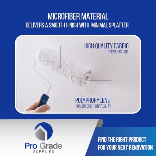 Pro Grade Paint Roller Cover Set,Wall Painting Roller Naps for Professional or Home Owners with All Paints and Stains for House or Commercial Use. (10 Piece Set)