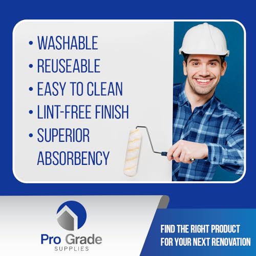 Pro Grade Paint Roller Cover Set,Wall Painting Roller Naps for Professional or Home Owners with All Paints and Stains for House or Commercial Use. (10 Piece Set)