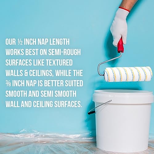 True Blue 18" Professional Paint Roller Covers, 18Inch, Best for All Types of Painting Surfaces, Refill Bulk Pack (3, 3/8" Nap)