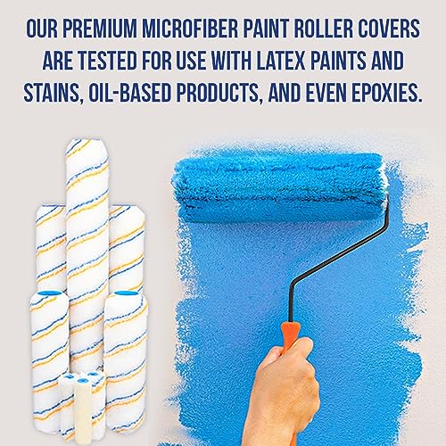 True Blue 18" Professional Paint Roller Covers, 18Inch, Best for All Types of Painting Surfaces, Refill Bulk Pack (3, 3/8" Nap)