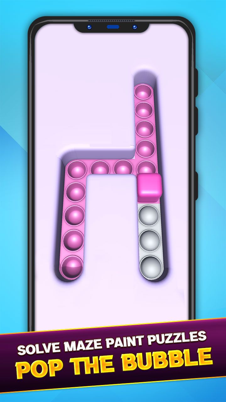 Fidget Painting Roller Cube Bubble Popping 3D - Rolling Colorful Maze Pop it Puzzle