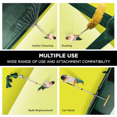 DOCAZOO DocaPole 30 ft Reach, 6 to 24 ft Telescoping Extension Pole | Multi-Purpose for Hanging Light Bulb Changer, Paint Roller, Duster, Window/Gutter Cleaning