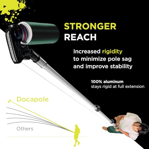DOCAZOO DocaPole 30 ft Reach, 6 to 24 ft Telescoping Extension Pole | Multi-Purpose for Hanging Light Bulb Changer, Paint Roller, Duster, Window/Gutter Cleaning