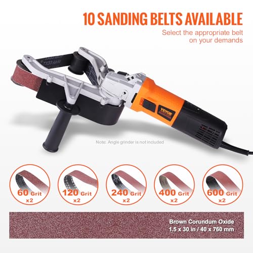 VEVOR Pipe Sander Attachment for Angle Grinder, 10PCS Sanding Belts