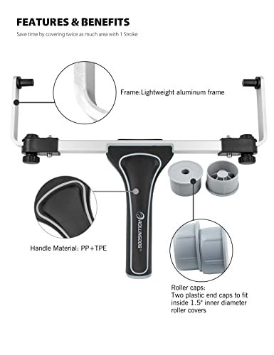 ROLLINGDOG 18 Inch Paint Roller - Adjustable Paint Roller Frame from 12" to 18" for Large Area, Ceiling, Floor, Wall Painting, Can be Attached to Threaded End Extension Poles