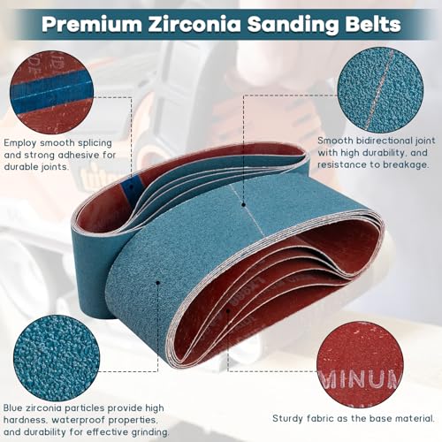 20-Pack Zirconia Sanding Belts Kit for Belt Sander