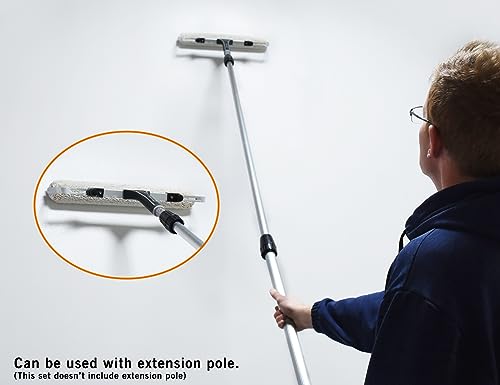 ROLLINGDOG 5PC 18 Inch Paint Roller Kit -18 Inch Paint Roller,18 Paint Roller Tray,Microfiber Paint Roller Sleeves（Pack of 3)