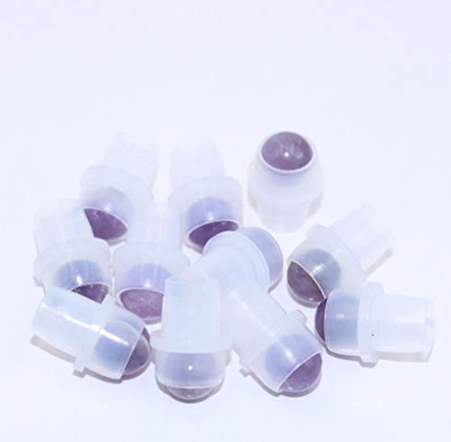 Furnido 10 Pack Natural Crystal Stones Roller Balls for Essential Oils,Use of Standard 5ml 10ml Replacement Rollers Balls,Essential Oil Roller Bottles Polished Gemstone with Plastic Insert,Amethyst