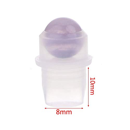 Furnido 10 Pack Natural Crystal Stones Roller Balls for Essential Oils,Use of Standard 5ml 10ml Replacement Rollers Balls,Essential Oil Roller Bottles Polished Gemstone with Plastic Insert,Amethyst