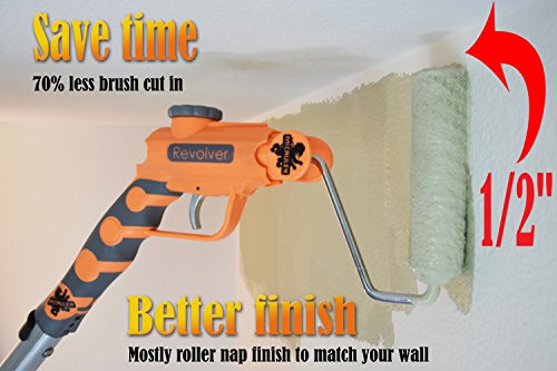 McCauley Tools Revolver- Long Handle Paint Brush Extender and Roller Holder with 360° Rotation, Paint Edger Tool for High Ceilings, Corner Painting Tool Compatible with All Threaded and Locking Poles