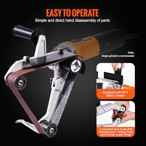 VEVOR Pipe Sander Attachment for Angle Grinder, 10PCS Sanding Belts