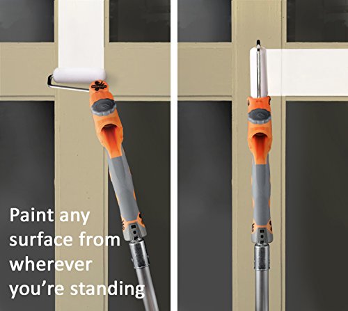 McCauley Tools Revolver- Long Handle Paint Brush Extender and Roller Holder with 360° Rotation, Paint Edger Tool for High Ceilings, Corner Painting Tool Compatible with All Threaded and Locking Poles