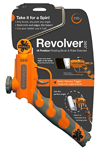 McCauley Tools Revolver- Long Handle Paint Brush Extender and Roller Holder with 360° Rotation, Paint Edger Tool for High Ceilings, Corner Painting Tool Compatible with All Threaded and Locking Poles
