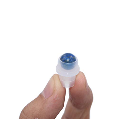Furnido 10 Pack Natural Crystal Stones Roller Balls For Essential Oils,Use of Standard 5ml 10ml Replacement Roller Balls,Essential Oil Roller Bottles Polished Gemstone With Plastic Insert,Lapis Lazuli