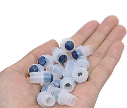 Furnido 10 Pack Natural Crystal Stones Roller Balls For Essential Oils,Use of Standard 5ml 10ml Replacement Roller Balls,Essential Oil Roller Bottles Polished Gemstone With Plastic Insert,Lapis Lazuli