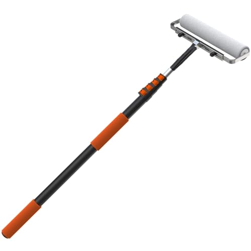 Buyplus 18 Foot High Reach Paint Roller with Lightweight Sturdy Aluminum 3-12FT Telescoping Extension Pole, Multi-Function Paint Roller Kit, House Paint Roller Brush for Walls, Ceiling, Decks, Doors