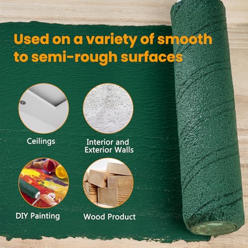 CoatPro Twools Paint Roller, Microfiber Paint Roller Covers 9 Inch (3/8” Nap), 12 Pack, Large Paint Rollers for Painting Walls, Covers for Paint Roller Kit