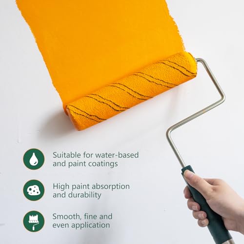CoatPro Twools Paint Roller, Microfiber Paint Roller Covers 9 Inch (3/8” Nap), 12 Pack, Large Paint Rollers for Painting Walls, Covers for Paint Roller Kit