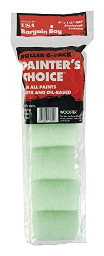 Wooster Brush R271-4 Painter's Choice Roller Cover, 1/2-Inch Nap, 6-Pack, 4-Inch