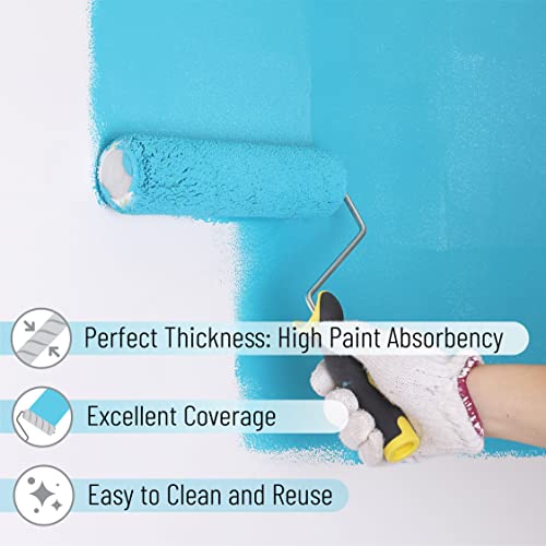 Bates - Paint Roller, 9 inch, Roller Frame with 2 Covers, Roller Naps 9 inch, Paint Roller Set, Roller Covers, Paint Roller Frame, 9 inch Paint Roller Cover, Roller Brush, Painting Roller Handle