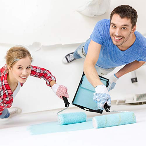 PILOT FISH 11Pcs Paint Roller Kit, Small Paint Roller with 10Pcs 4 inch Covers, Mini Paint Roller with Long Roller Frame, Paint Rollers for Painting Walls, Wall Painting Tools