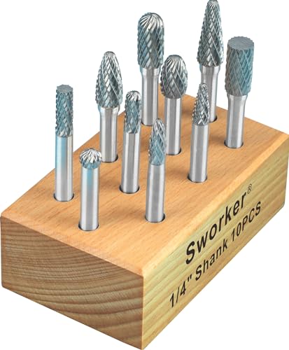 10PCS Sworker Carbide Burr Set for Die Grinder