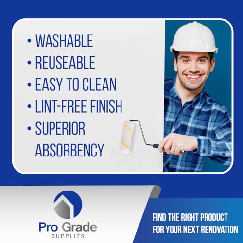 Pro Grade Paint Roller Cover Set,Wall Painting Roller Naps for Professional or Home Owners with All Paints and Stains. Paint Roller Covers are for House or Commercial Use. (4" Mini 25Ea)