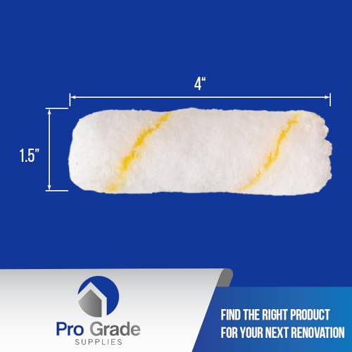 Pro Grade Paint Roller Cover Set,Wall Painting Roller Naps for Professional or Home Owners with All Paints and Stains. Paint Roller Covers are for House or Commercial Use. (4" Mini 25Ea)