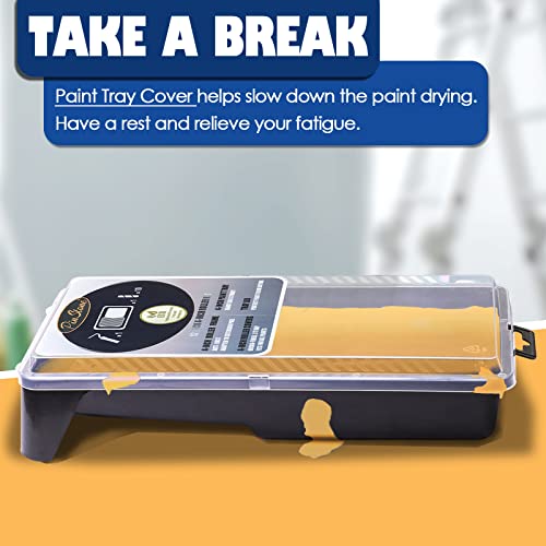 4 inch Small Paint Roller Tray Set, PinStone 12pcs 4" Mini Paint Roller with Extension Threads, 10 Microfiber Covers & Paint Preservation Tray Lid, Mini Rollers for Painting Walls, Cabinets, Touch-ups