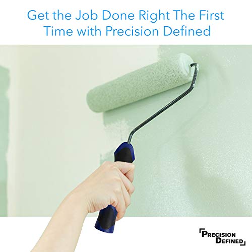 Precision Defined Paint Roller Covers 4-Inch, Paint Roller Cover Set Refill 6-Pack, Replacement Covers for Roller Brushes Set, Exterior Paint Rollers for Painting Walls, Smooth Rolling (1/2-Inch Nap)