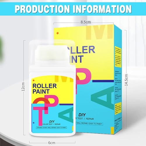 2pack Wall Small Roller Paint Brush,White Mini Wall Repair Paste Roller,Portable Wall Paint Tool,Waterproof Quick Drying DIY Small Roller Brush Perfect for Covering Graffiti and Dirt on Walls (White)