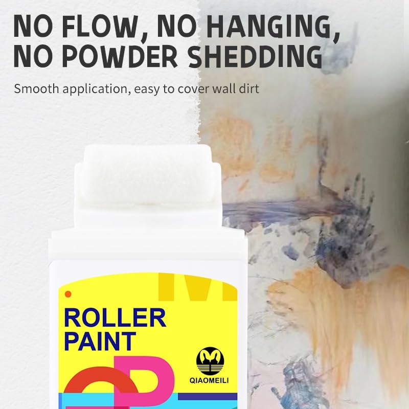 2pack Wall Small Roller Paint Brush,White Mini Wall Repair Paste Roller,Portable Wall Paint Tool,Waterproof Quick Drying DIY Small Roller Brush Perfect for Covering Graffiti and Dirt on Walls (White)