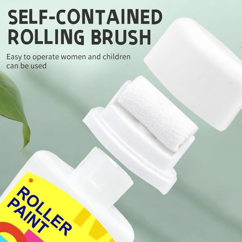 2pack Wall Small Roller Paint Brush,White Mini Wall Repair Paste Roller,Portable Wall Paint Tool,Waterproof Quick Drying DIY Small Roller Brush Perfect for Covering Graffiti and Dirt on Walls (White)