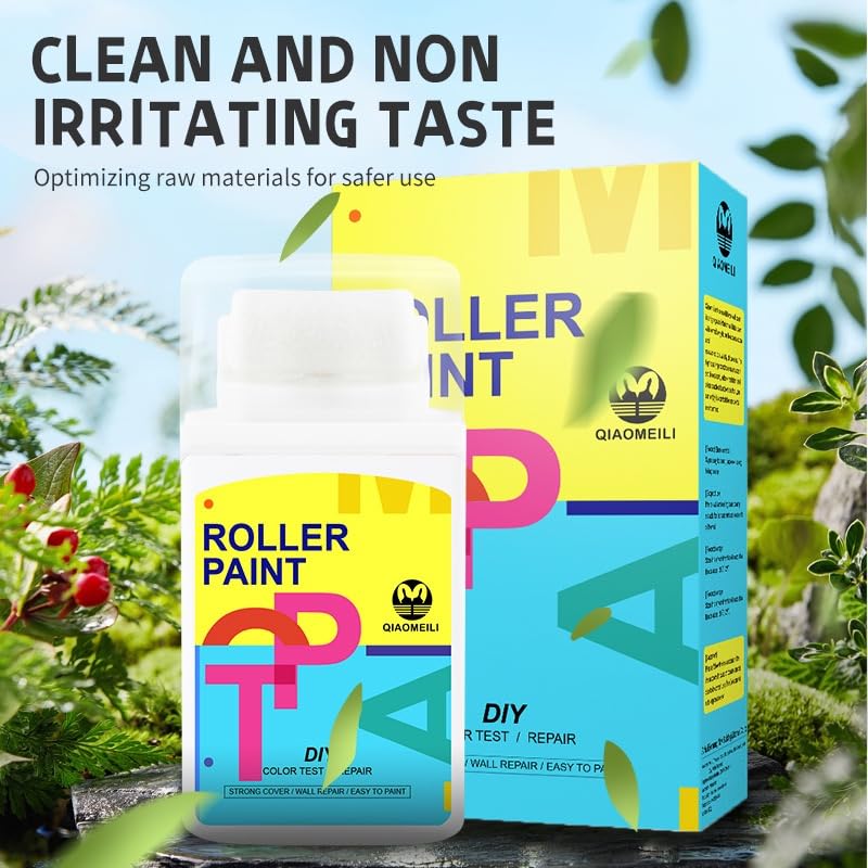 2pack Wall Small Roller Paint Brush,White Mini Wall Repair Paste Roller,Portable Wall Paint Tool,Waterproof Quick Drying DIY Small Roller Brush Perfect for Covering Graffiti and Dirt on Walls (White)