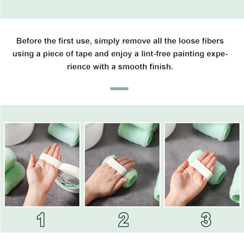 Gisafai 24 Pcs Paint Roller Covers Paint Rollers for Painting Walls Roller Paint Brush 3/8 Inch Nap Microfiber Roller Naps House Painting Supplies Paint Roller Kit for Walls Ceilings (4 Inch)