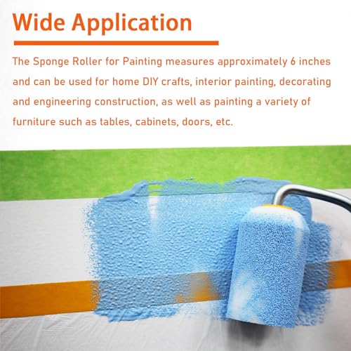 YLTOLOO 10 Pieces Paint Roller Cover, 4 inch Foam Roller Covers, High Density Foam Paint Rollers, Mini Paint Roller Kit for Painting Walls, Ceilings, Cabinets, Cupboards, Doors