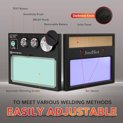 JustHot Auto Darkening Welding Helmet with True Color