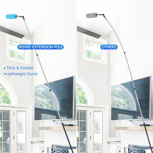 Telescopic Pole, 4.9-to-24 Foot Telescopic Extension Pole, Multi-Purpose Paint Roller Extendable Pole with Universal Twist-on Metal Tip, Sturdy Steel Telescoping Pole for Cleaning and Painting