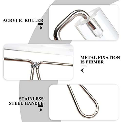 Coopay Diamond Painting Roller, Transparent Hard Acrylic Roller with Stainless Steel Handle, Diamond Painting Accessory for Crystal Art, Gift for Diamond Art Lovers, Brayer Roller for Craft, 3.9inch