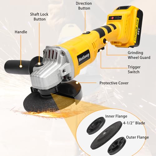 Cordless Angle Grinder with 20V MAX Battery Compatibility