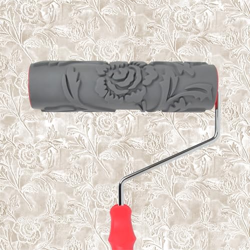 Nichiyo 10'' Patterned Paint Roller for Wall Decoration Classic Brick Embossing Texture Rubber Roller Decorative Household DIY Paint Art Tool for Wall Decoration (EG4114TH)