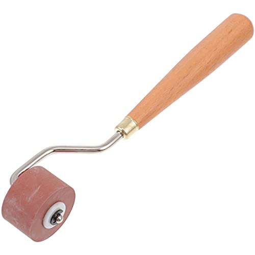 EXCEART Brayer Roller Soft Rubber Brayer with Wooden Handle Glue Roller for DIY Craft Art Ink Paint Block Stamping Printmaking Wallpaper 2cm
