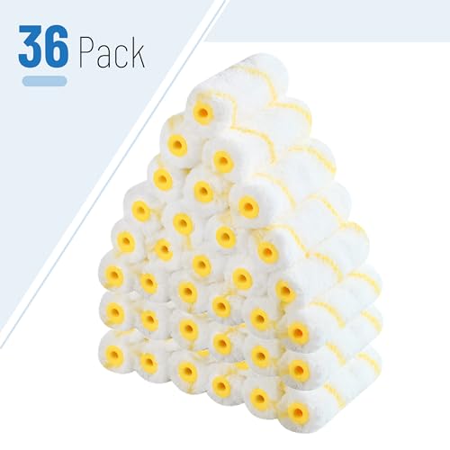 Bates- Paint Roller Covers, 36 Pack, 4-Inch Covers for Paint Roller 4 Inch Paint Roller Covers, 4 Paint Roller Covers, Covers for Paint Rollers 4 Inch, 4 Inch Rollers for Painting Small Paint Rollers