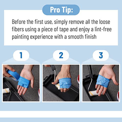 Bates- Paint Roller Covers, 36 Pack, 4-Inch Covers for Paint Roller 4 Inch Paint Roller Covers, 4 Paint Roller Covers, Covers for Paint Rollers 4 Inch, 4 Inch Rollers for Painting Small Paint Rollers