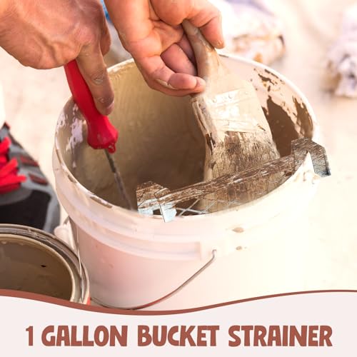 Landhoow 24 Pcs Grid 4 Sided Metal Paint Bucket Grid Heavy Duty Paint Screen for Bucket Household Metal Paint Roller Grid, Silver (1 Gallon)