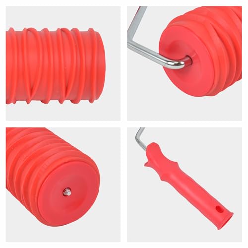 Hanroy 8'' Patterned Paint Roller for Wall Decoration Classic Texture Rubber Roller Decorative Household DIY Paint Art Tool for Wall Decoration (2018T)